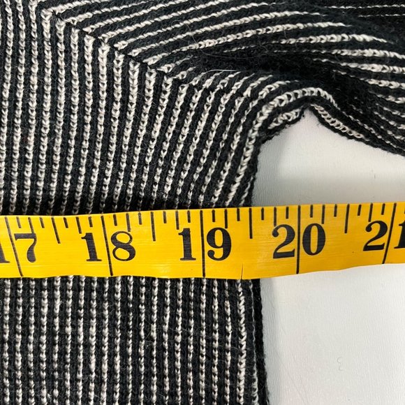 Madewell  MEDIUM French Terry Side Tie Black White Stripe Sweatshirt Top - Picture 10 of 12